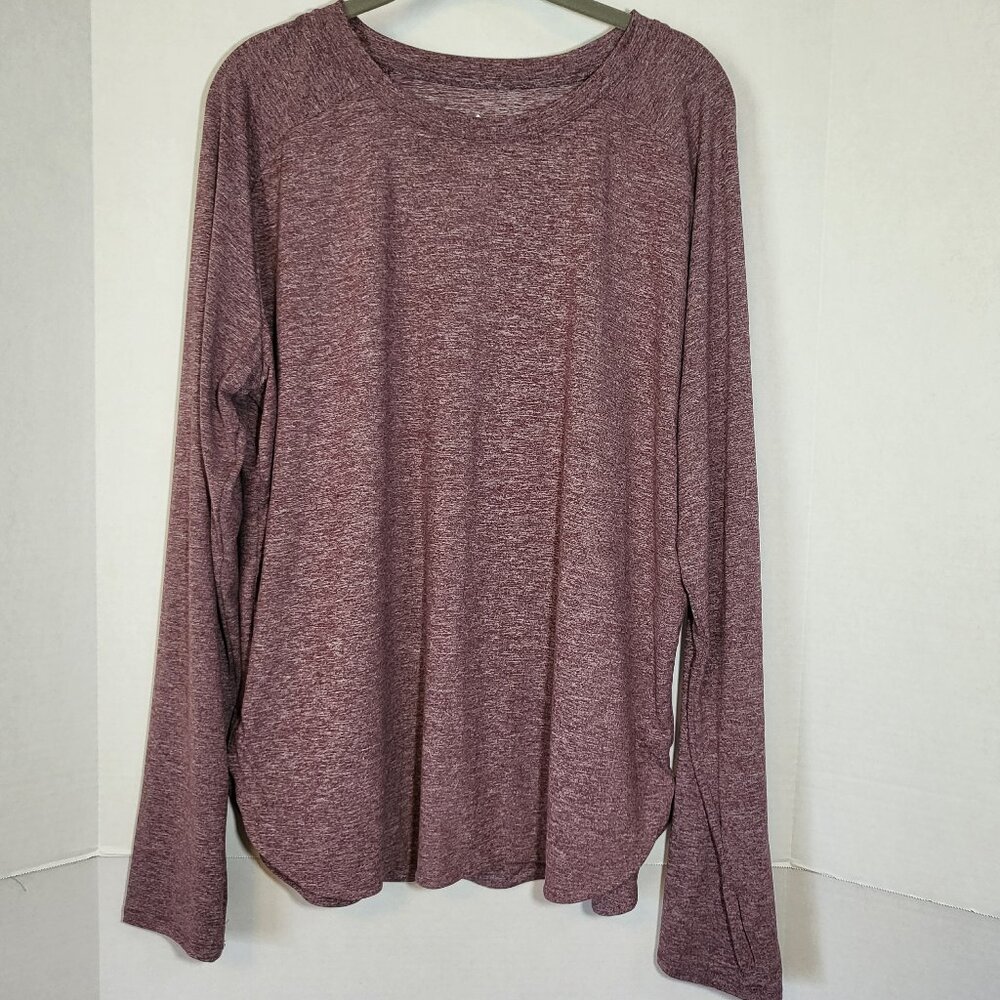Member's Mark Women's Soft Heather Long Sleeve Top Size XXl Maroon Heather